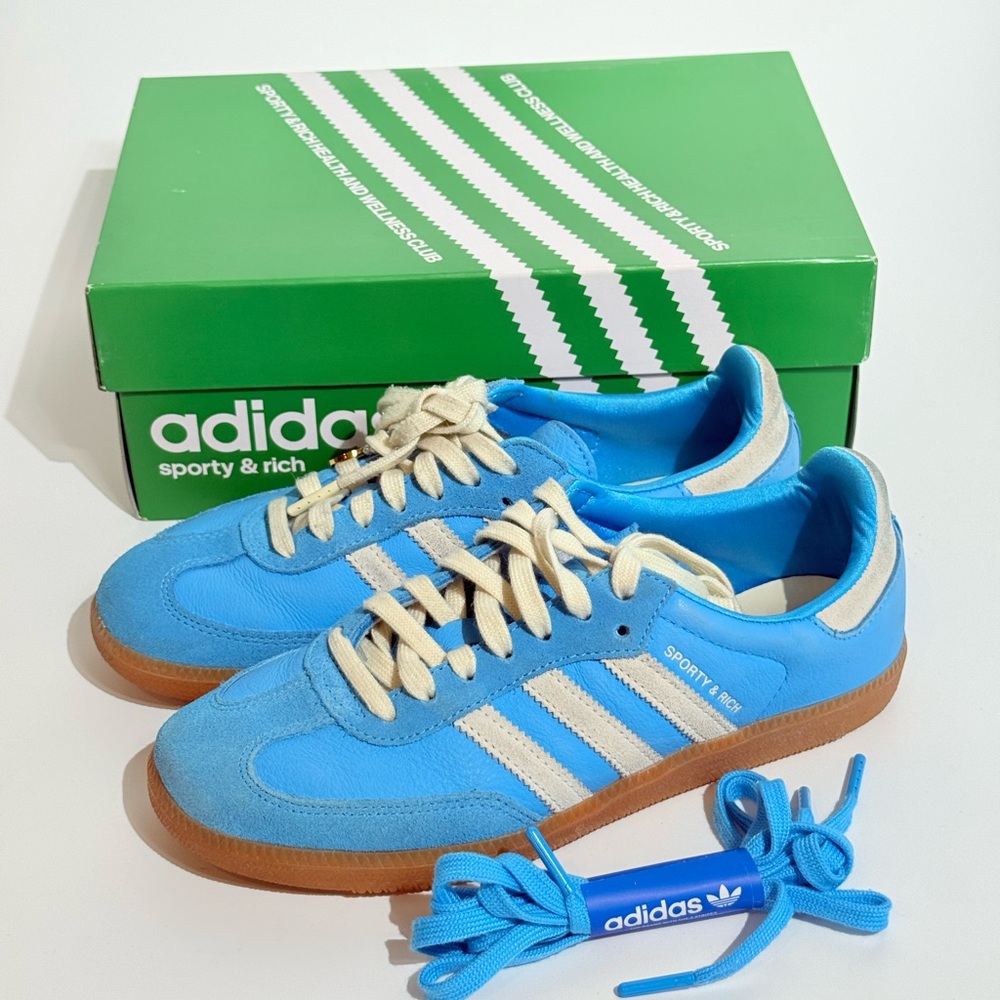Adidas x Sporty and Rich Blue Rush Samba